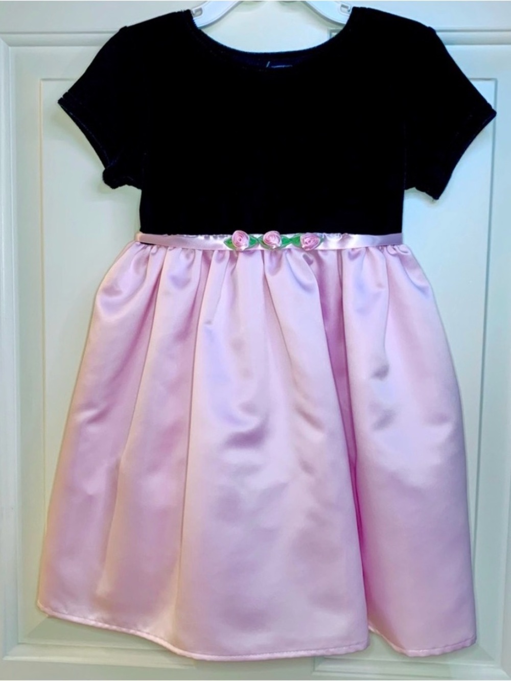 Brooke Lindsay Black Velvet and Pink Satin Party Dress ~ Girls 3T